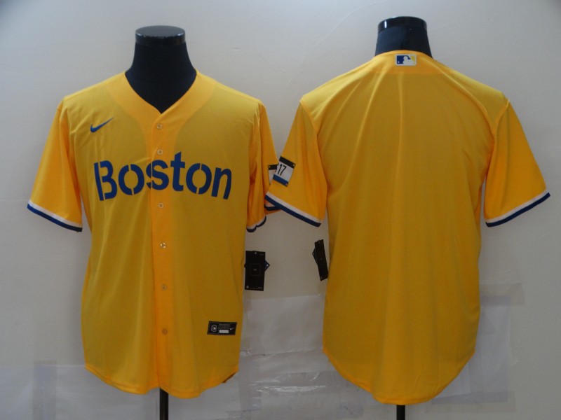 Men Boston Red Sox Blank No name Yellow Game 2021 Nike MLB Jerseys